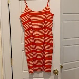 Orange and white striped J.Crew Factory dress